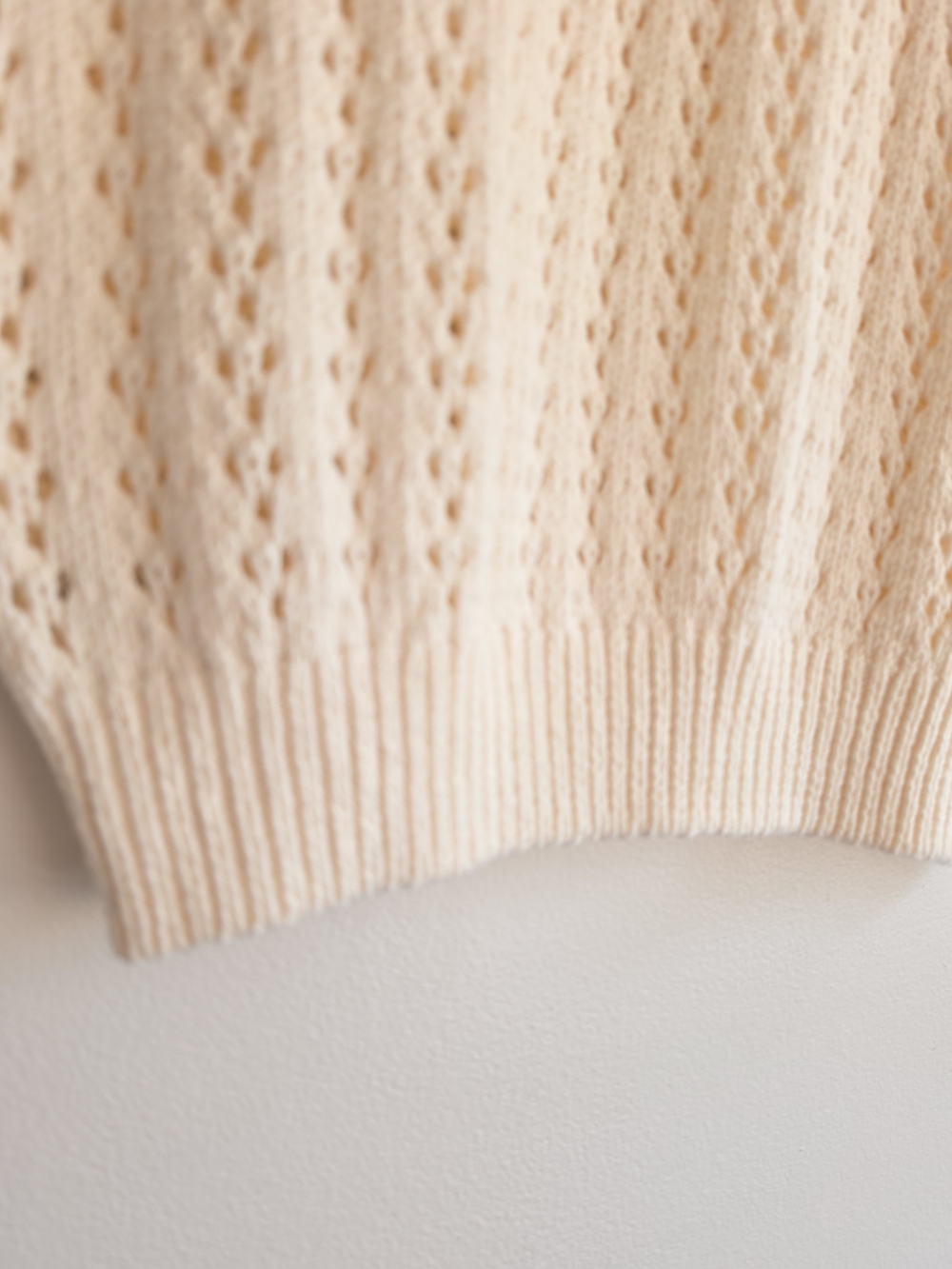 LOFT Cream Open-Knit Sleeveless Sweater Top Vest Large Classic Costal - Picture 3 of 6